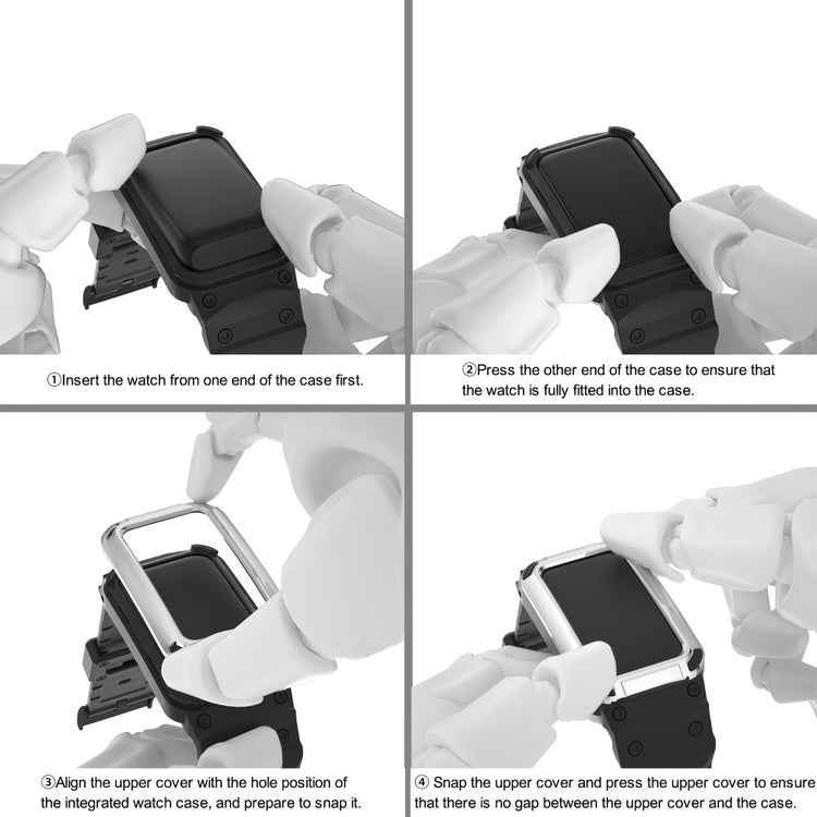 Huawei Band 8 / 7 / 6 strap with protective cover - Silver+Black#serie_8