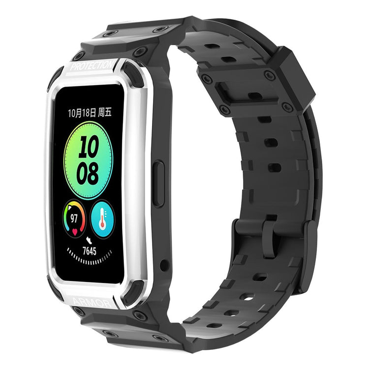 Huawei Band 8 / 7 / 6 strap with protective cover - Silver+Black#serie_8