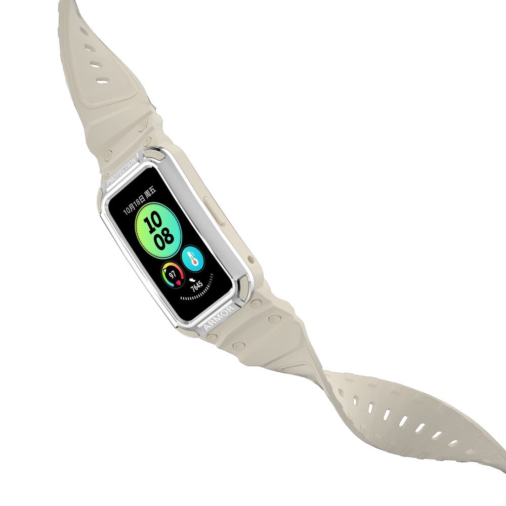 Nydelig Plastik Og Silikone Universal Rem passer til Huawei Smartwatch - Sølv#serie_9