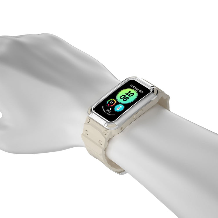 Nydelig Plastik Og Silikone Universal Rem passer til Huawei Smartwatch - Sølv#serie_9