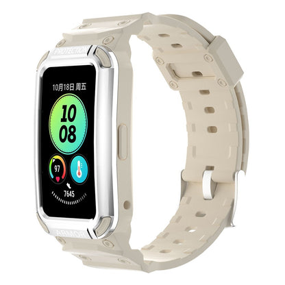 Huawei Band 8 / 7 / 6 strap with protective cover - Silver+Beige#serie_9