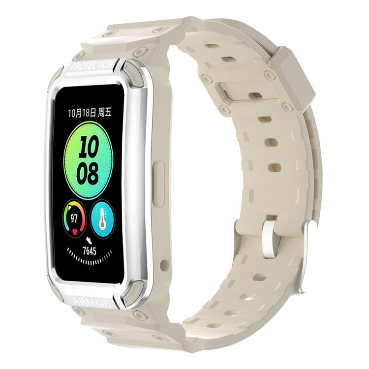 Huawei Band 8 / 7 / 6 strap with protective cover - Silver+Beige#serie_9