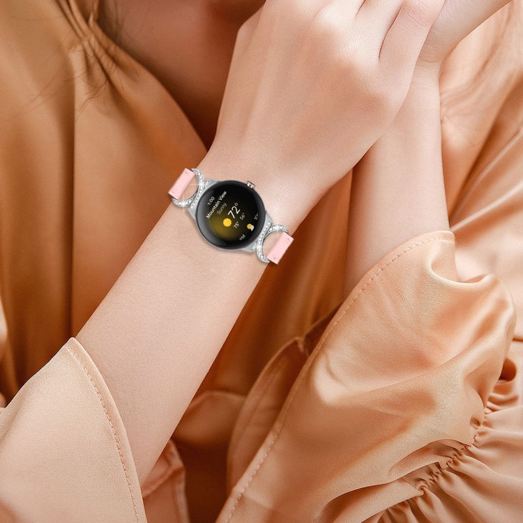 Meget Fed Kunstlæder Rem passer til Google Pixel Watch - Pink#serie_2