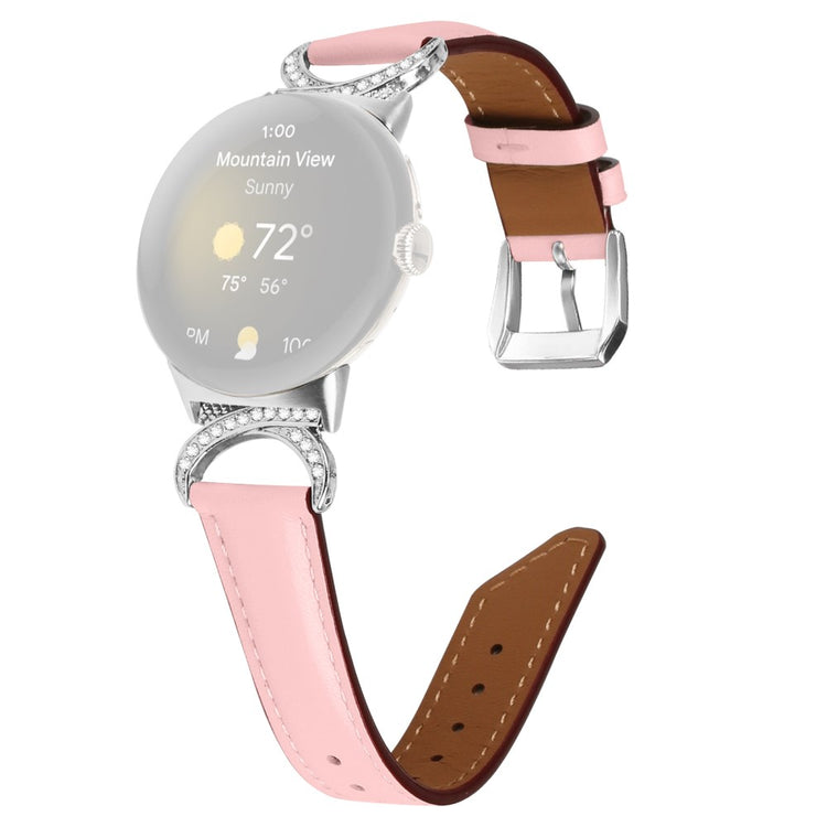 Meget Fed Kunstlæder Rem passer til Google Pixel Watch - Pink#serie_2