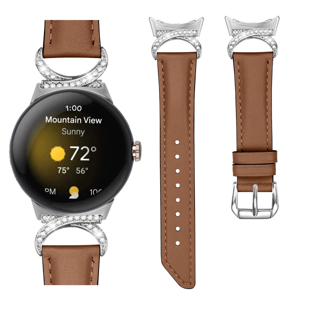 Meget Fed Kunstlæder Rem passer til Google Pixel Watch - Brun#serie_6