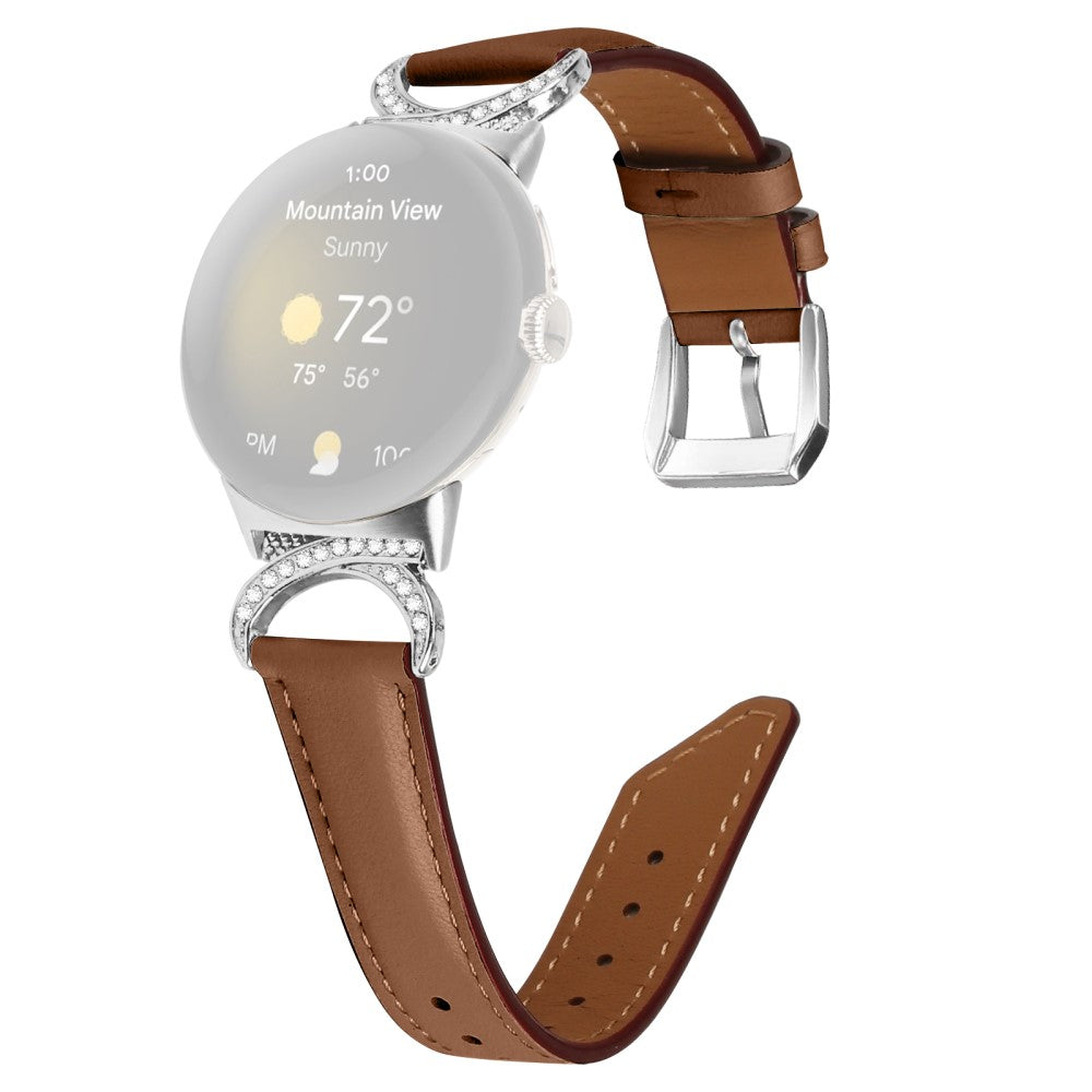 Meget Fed Kunstlæder Rem passer til Google Pixel Watch - Brun#serie_6