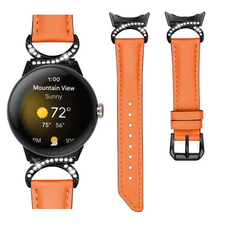 Vildt Fint Kunstlæder Rem passer til Google Pixel Watch - Orange#serie_1