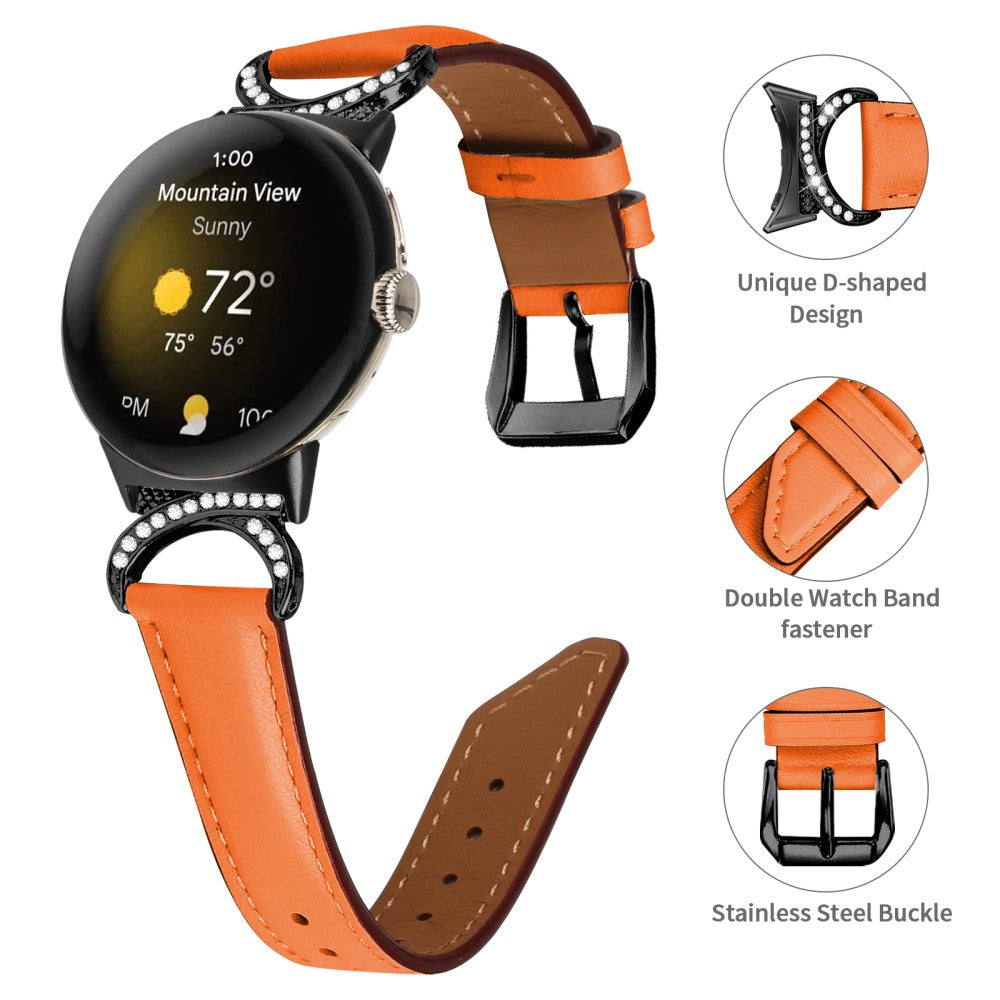 Vildt Fint Kunstlæder Rem passer til Google Pixel Watch - Orange#serie_1