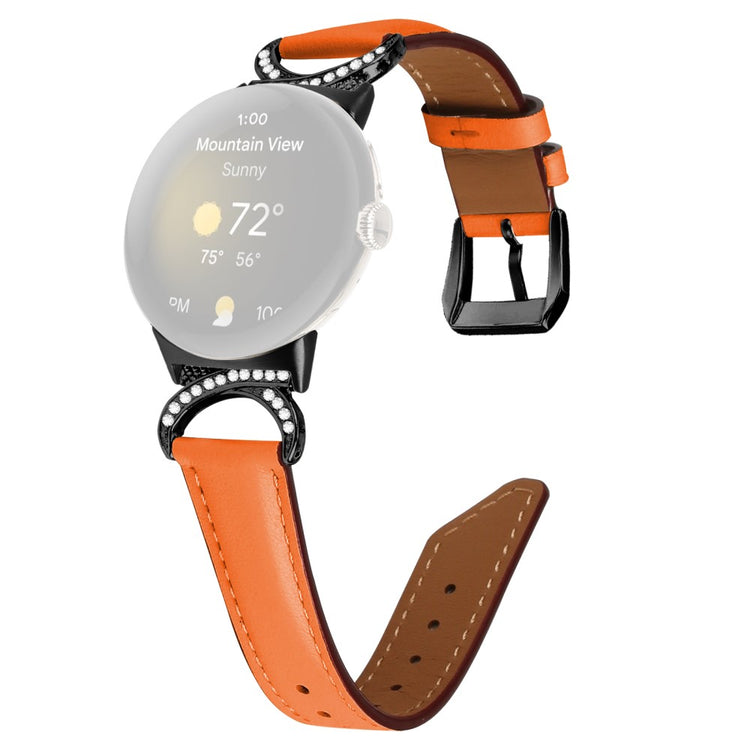 Vildt Fint Kunstlæder Rem passer til Google Pixel Watch - Orange#serie_1