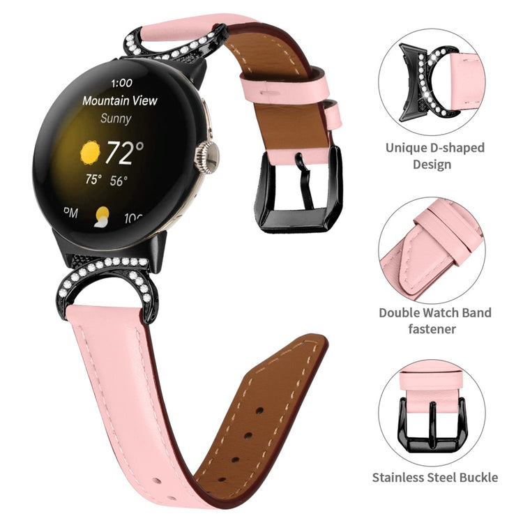 Vildt Fint Kunstlæder Rem passer til Google Pixel Watch - Pink#serie_2
