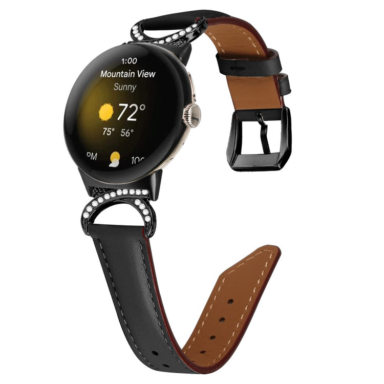 Vildt Fint Kunstlæder Rem passer til Google Pixel Watch - Sort#serie_3