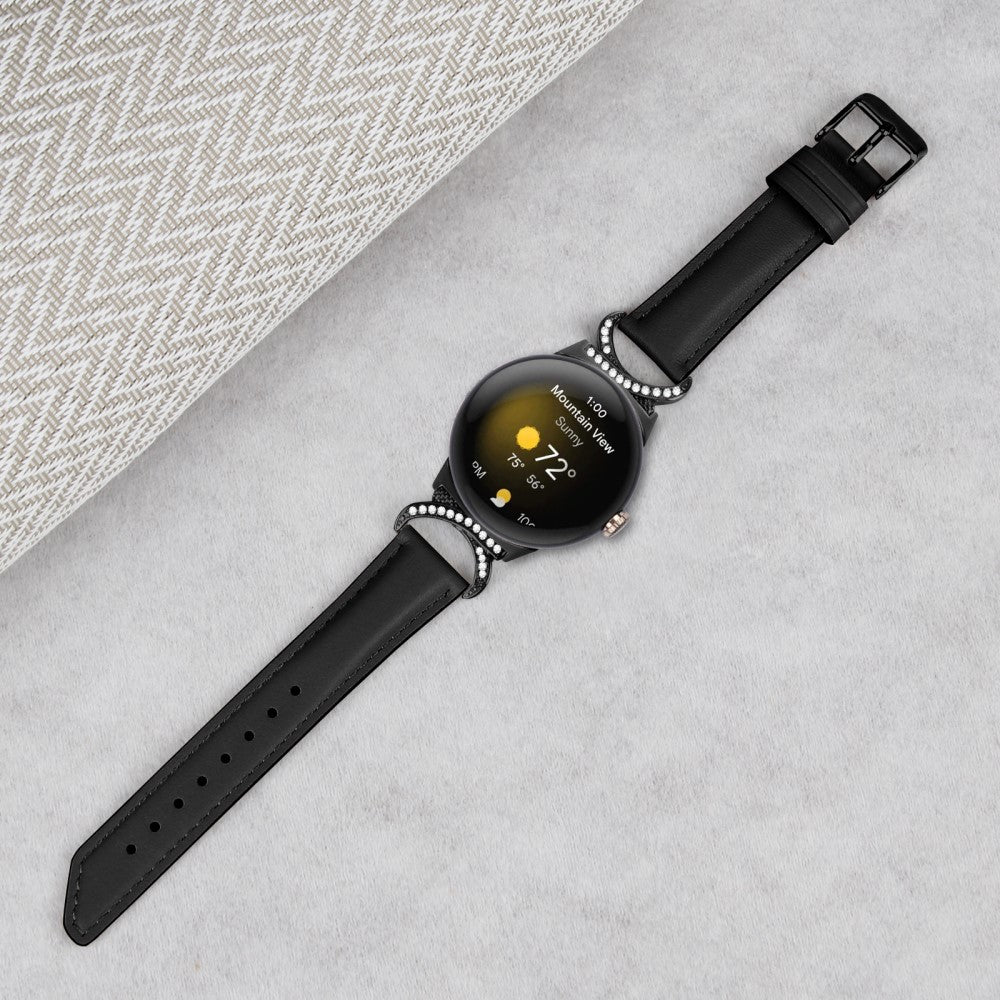 Vildt Fint Kunstlæder Rem passer til Google Pixel Watch - Sort#serie_3