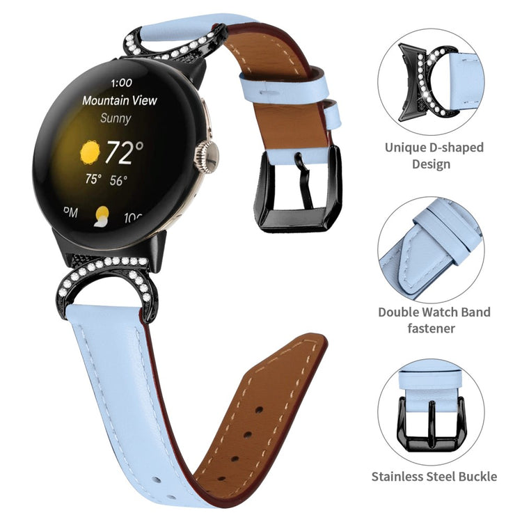 Vildt Fint Kunstlæder Rem passer til Google Pixel Watch - Blå#serie_4