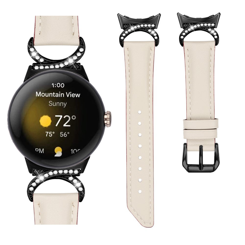 Vildt Fint Kunstlæder Rem passer til Google Pixel Watch - Hvid#serie_5