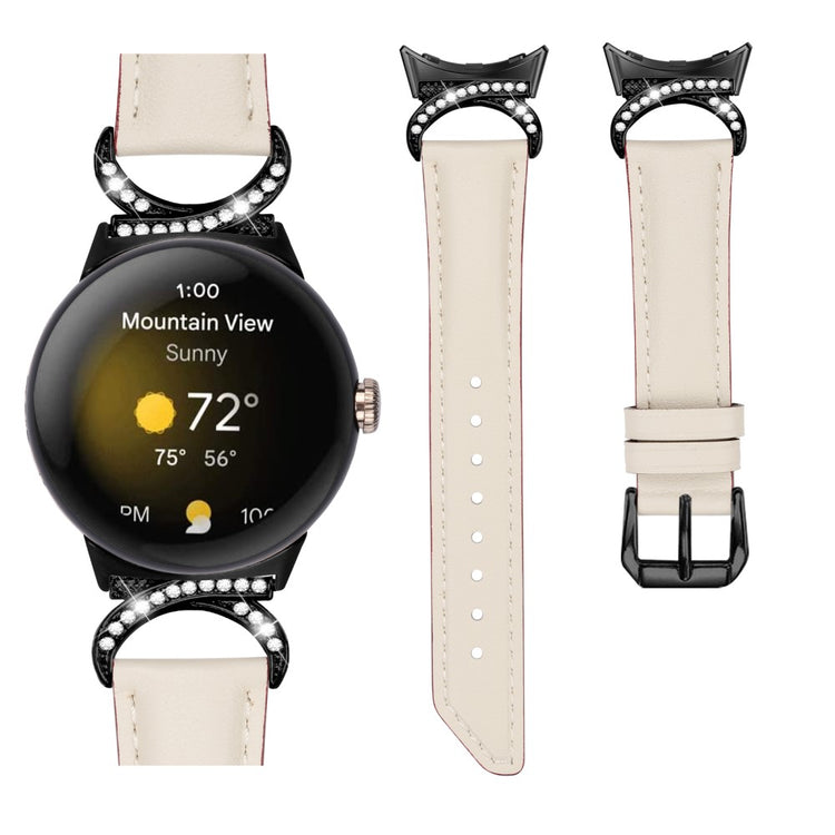 Vildt Fint Kunstlæder Rem passer til Google Pixel Watch - Hvid#serie_5