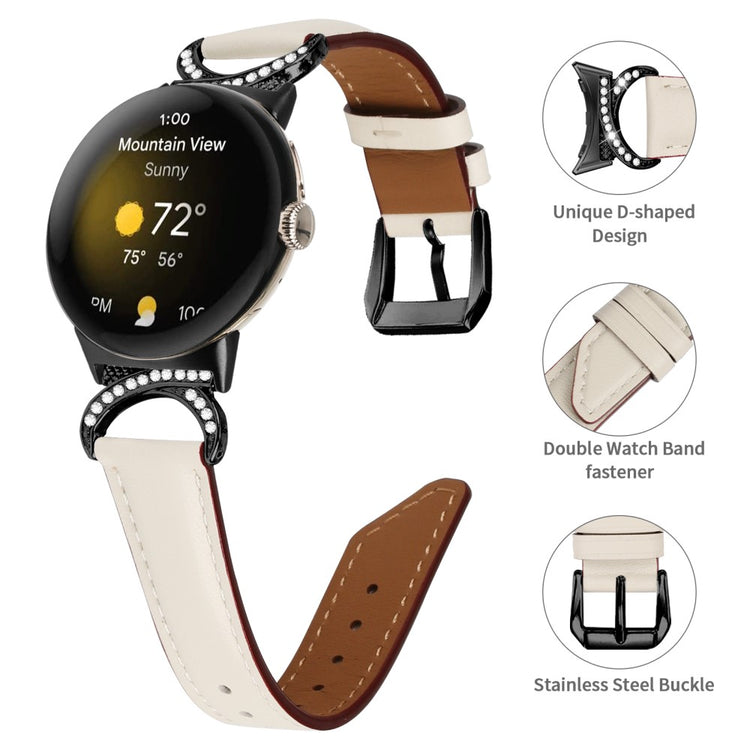 Vildt Fint Kunstlæder Rem passer til Google Pixel Watch - Hvid#serie_5