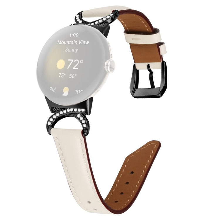 Vildt Fint Kunstlæder Rem passer til Google Pixel Watch - Hvid#serie_5