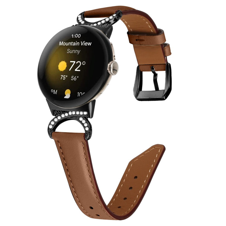 Vildt Fint Kunstlæder Rem passer til Google Pixel Watch - Brun#serie_6