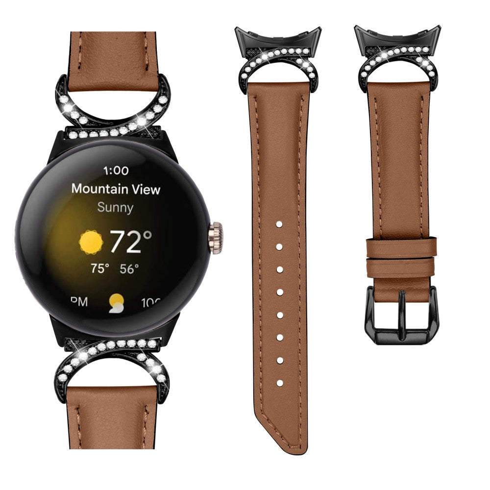 Vildt Fint Kunstlæder Rem passer til Google Pixel Watch - Brun#serie_6