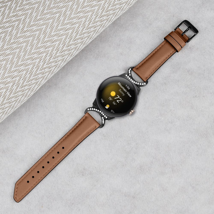 Vildt Fint Kunstlæder Rem passer til Google Pixel Watch - Brun#serie_6