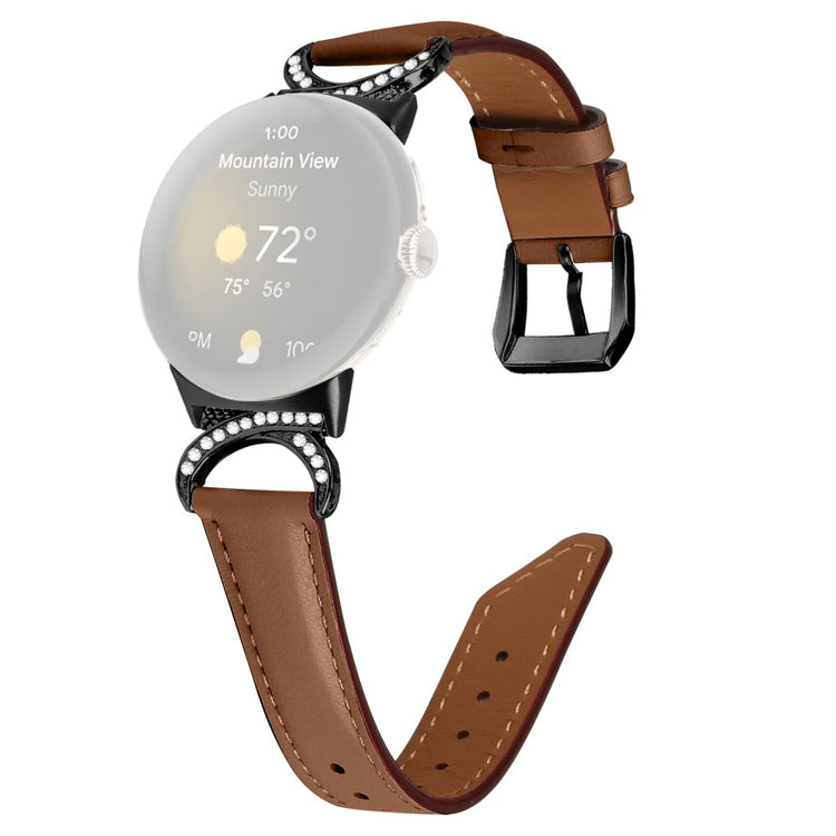 Vildt Fint Kunstlæder Rem passer til Google Pixel Watch - Brun#serie_6