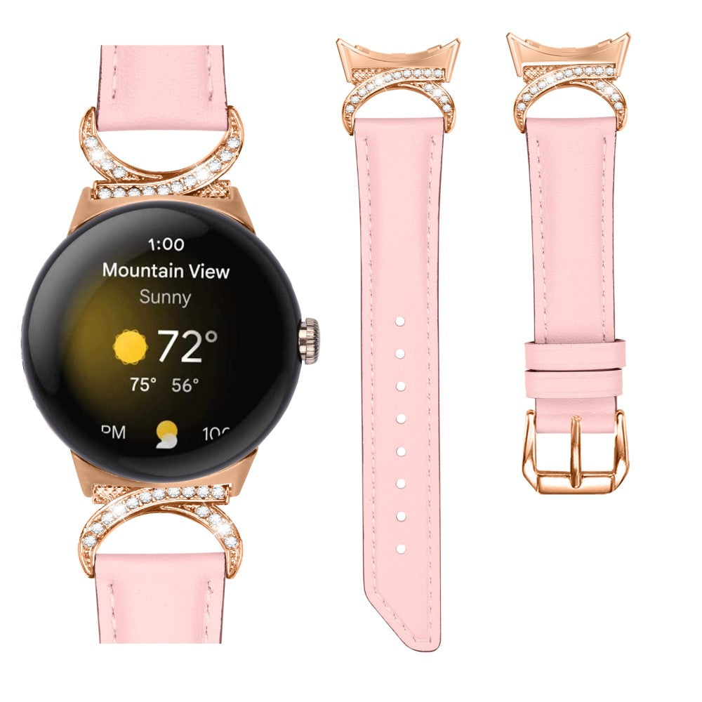 Meget Cool Kunstlæder Rem passer til Google Pixel Watch - Pink#serie_2