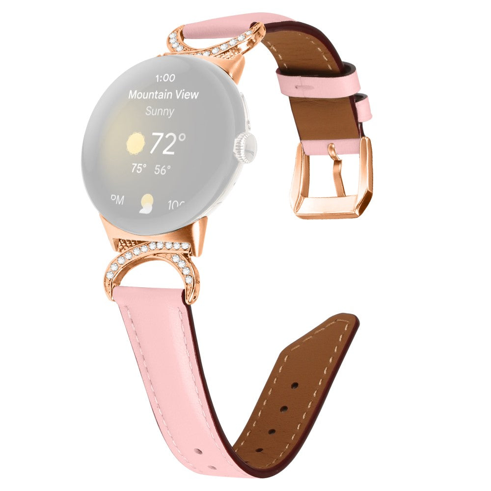 Meget Cool Kunstlæder Rem passer til Google Pixel Watch - Pink#serie_2