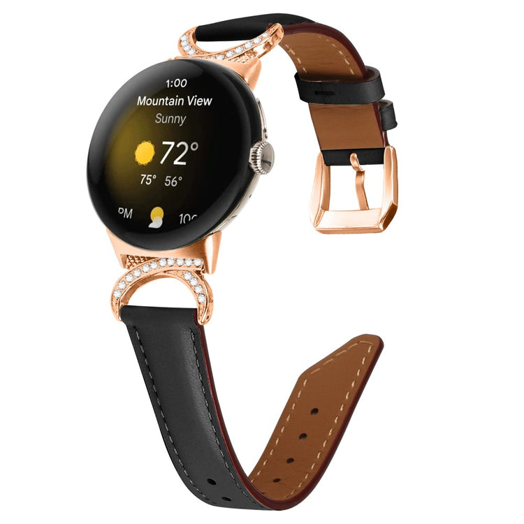 Meget Cool Kunstlæder Rem passer til Google Pixel Watch - Sort#serie_3