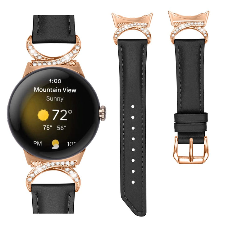 Meget Cool Kunstlæder Rem passer til Google Pixel Watch - Sort#serie_3