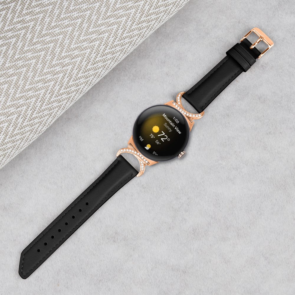 Meget Cool Kunstlæder Rem passer til Google Pixel Watch - Sort#serie_3