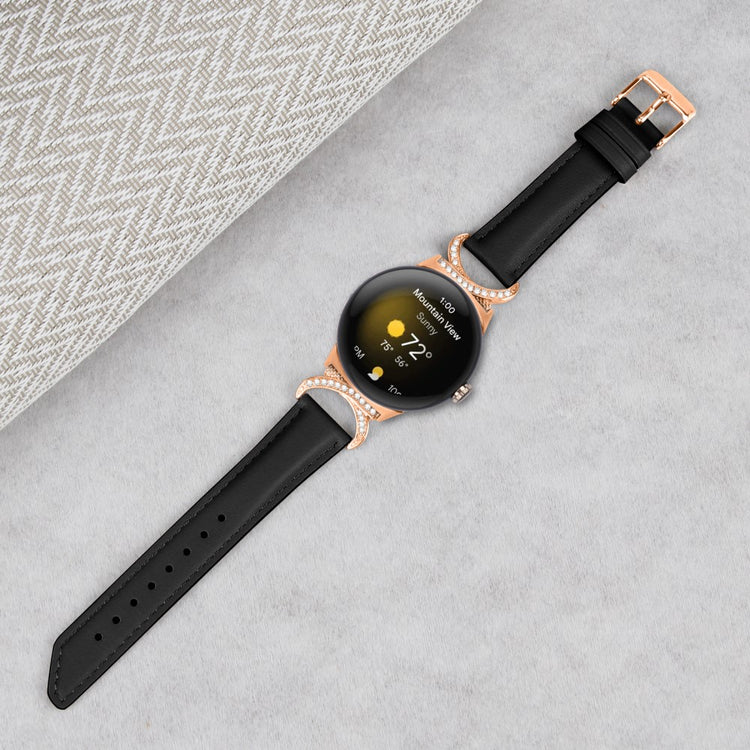 Meget Cool Kunstlæder Rem passer til Google Pixel Watch - Sort#serie_3