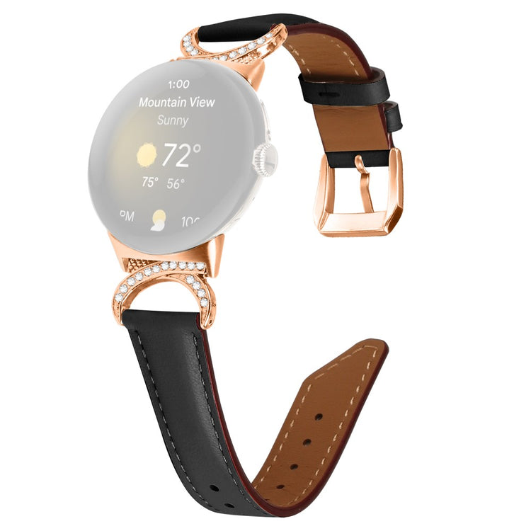 Meget Cool Kunstlæder Rem passer til Google Pixel Watch - Sort#serie_3