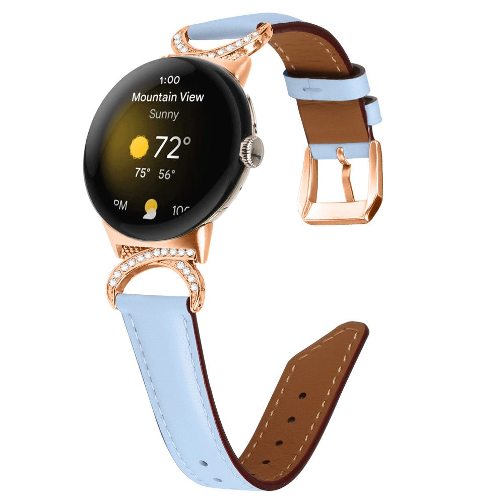 Meget Cool Kunstlæder Rem passer til Google Pixel Watch - Blå#serie_4
