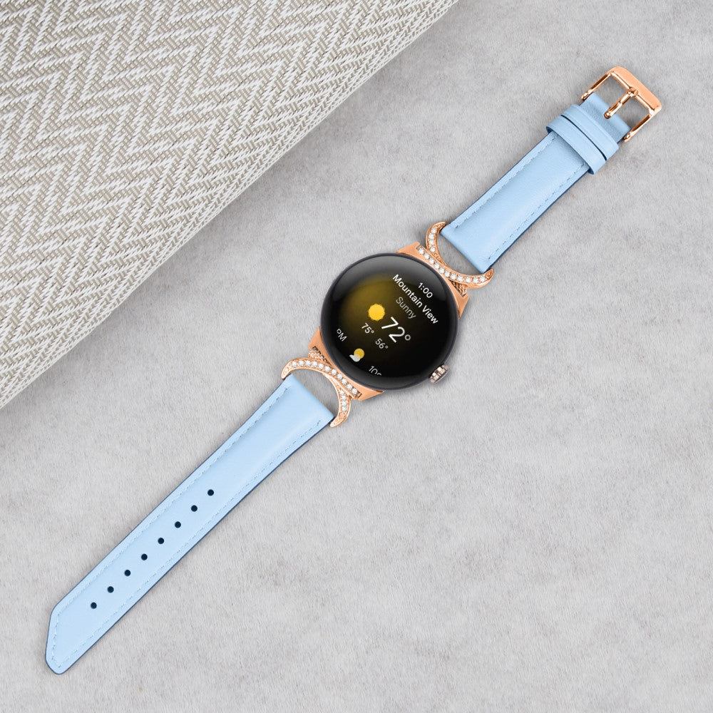 Meget Cool Kunstlæder Rem passer til Google Pixel Watch - Blå#serie_4