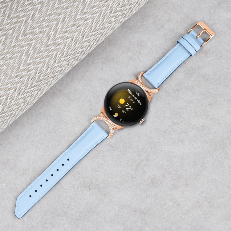 Meget Cool Kunstlæder Rem passer til Google Pixel Watch - Blå#serie_4