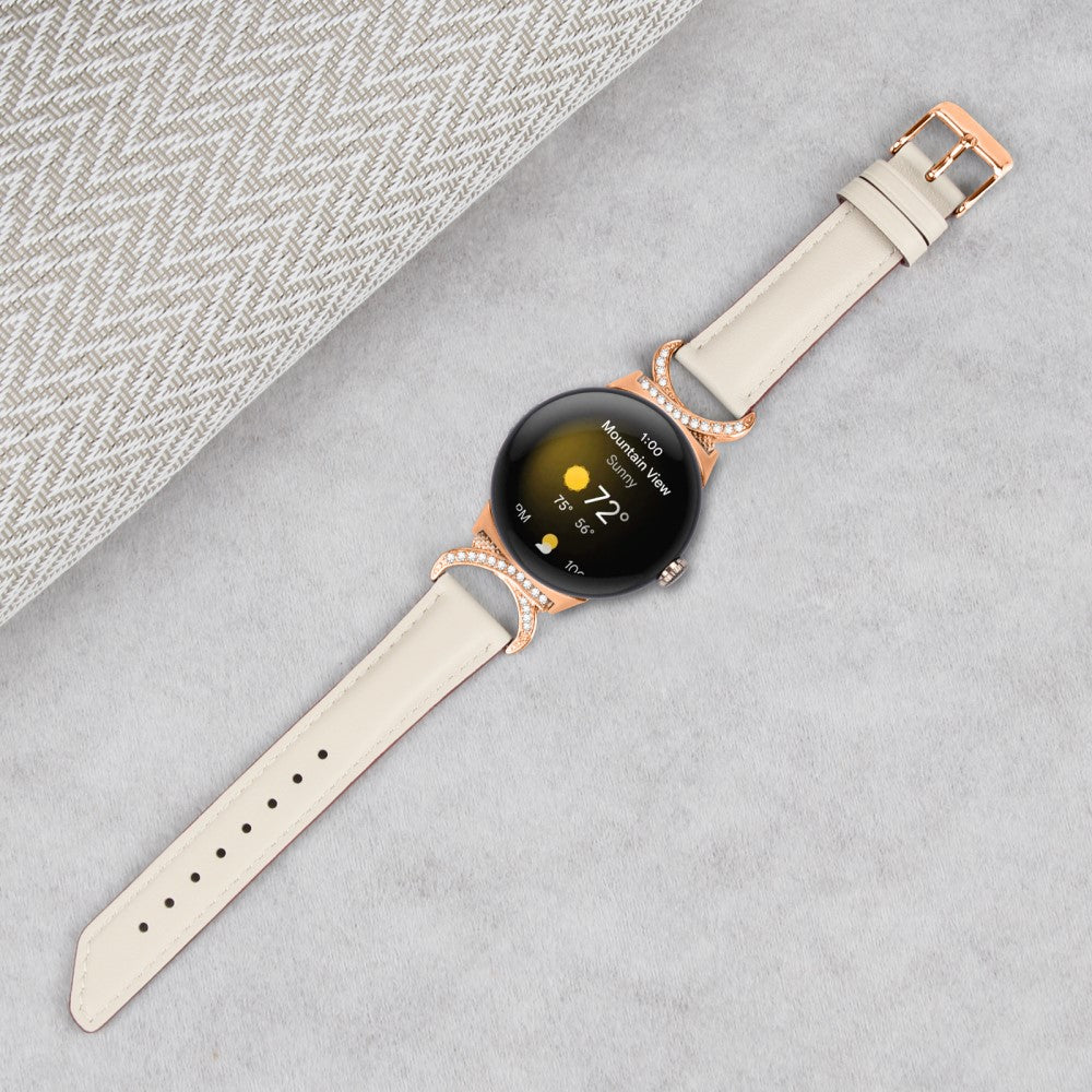 Meget Cool Kunstlæder Rem passer til Google Pixel Watch - Hvid#serie_5