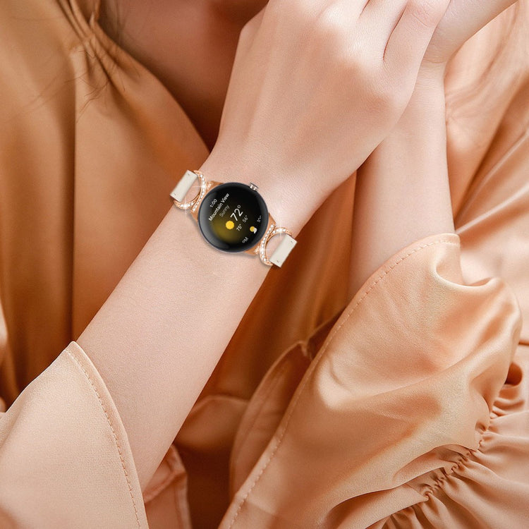 Meget Cool Kunstlæder Rem passer til Google Pixel Watch - Hvid#serie_5