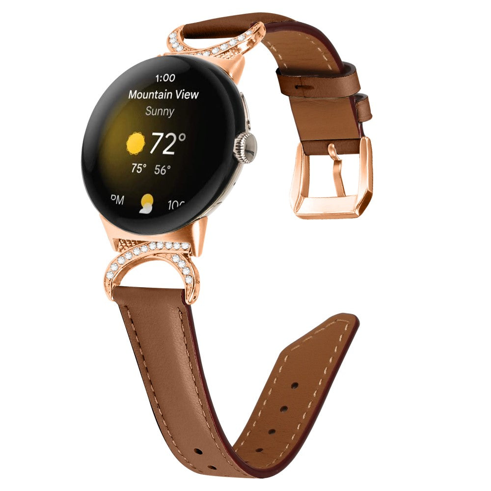 Meget Cool Kunstlæder Rem passer til Google Pixel Watch - Brun#serie_6