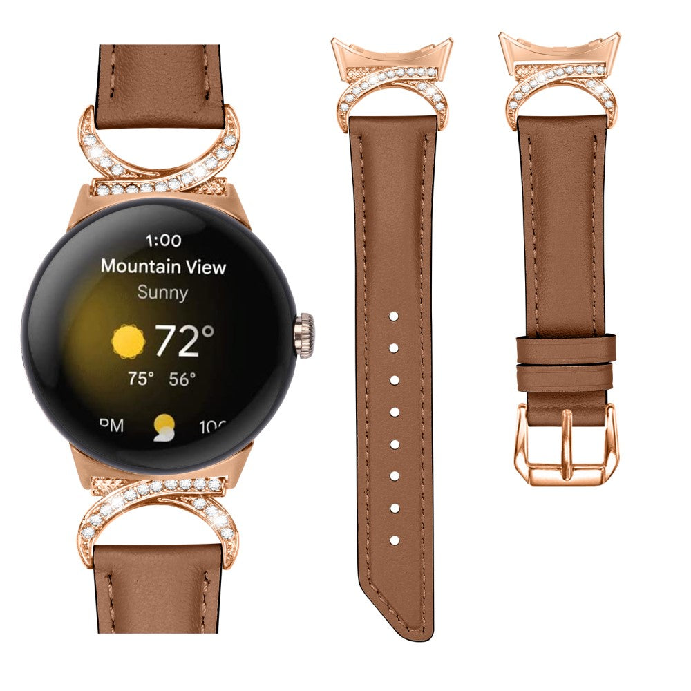 Meget Cool Kunstlæder Rem passer til Google Pixel Watch - Brun#serie_6
