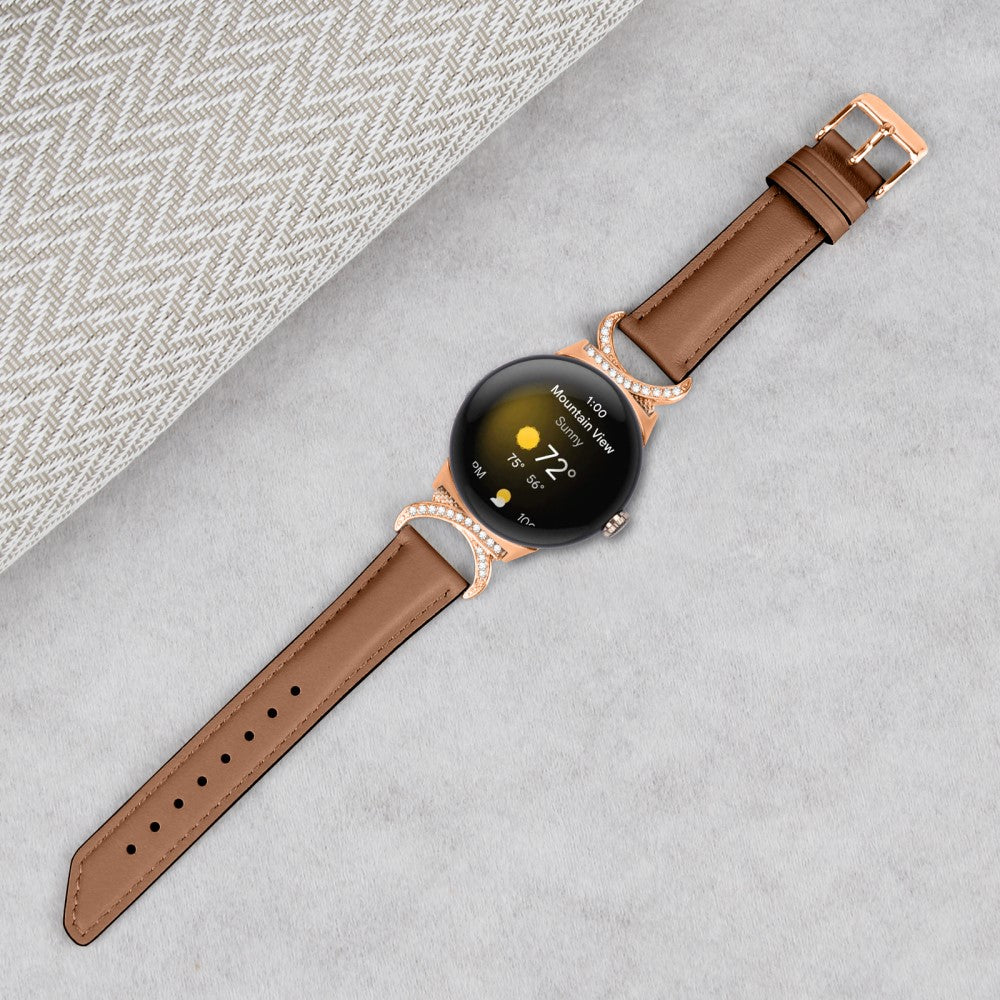 Meget Cool Kunstlæder Rem passer til Google Pixel Watch - Brun#serie_6