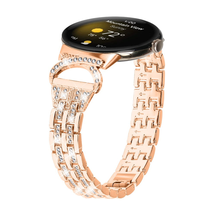 Meget Cool Metal Og Rhinsten Rem passer til Google Pixel Watch - Guld#serie_2