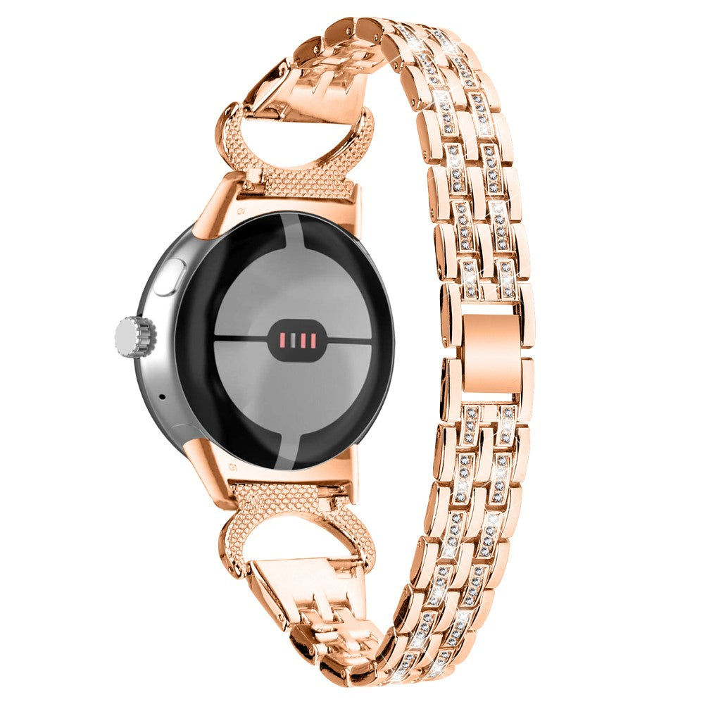 Meget Cool Metal Og Rhinsten Rem passer til Google Pixel Watch - Guld#serie_2