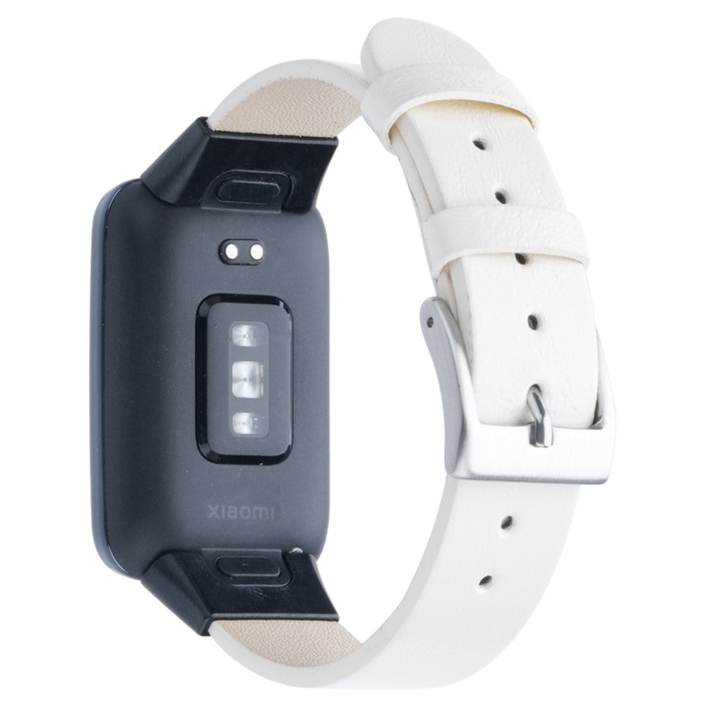 Nydelig Ægte Læder Rem passer til Xiaomi Mi Band 7 Pro - Hvid#serie_2