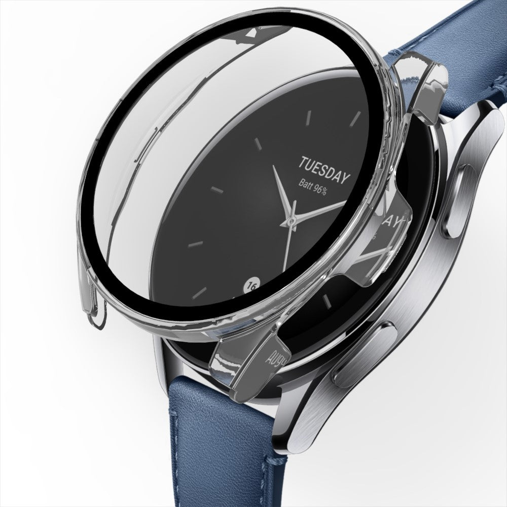 Rigtigt Fint Xiaomi Watch S2 46mm Cover med Skærmbeskytter i Plastik og Hærdet Glas - Grøn#serie_1