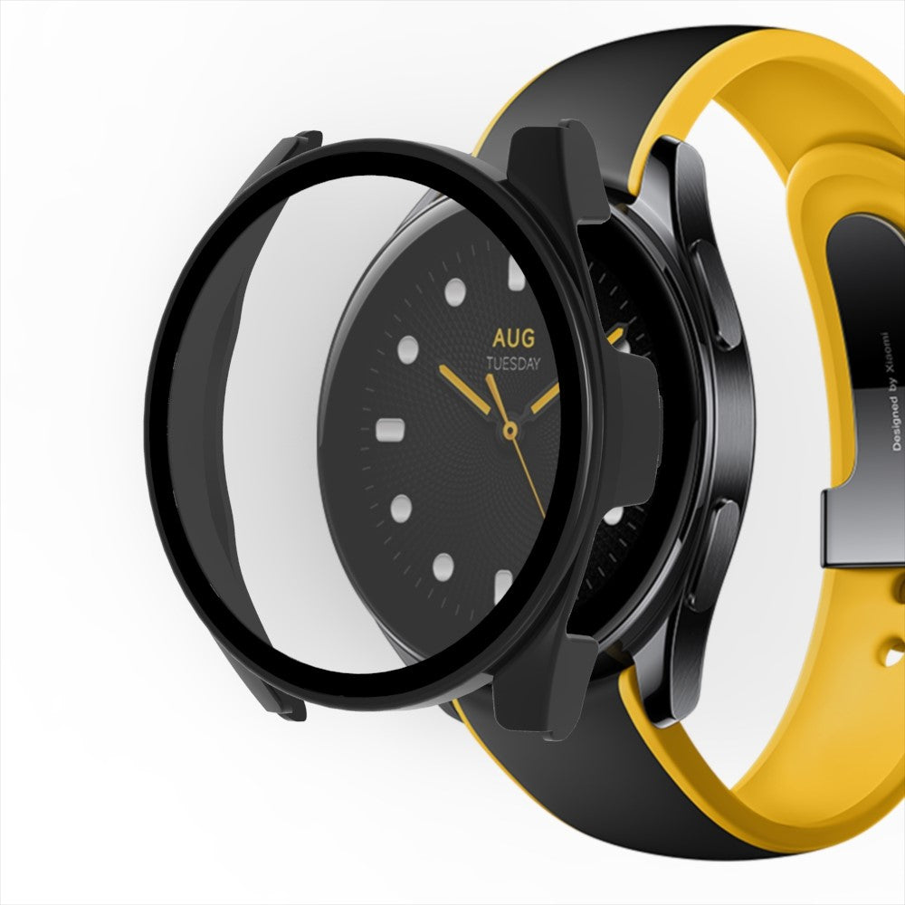 Rigtigt Fint Xiaomi Watch S2 46mm Cover med Skærmbeskytter i Plastik og Hærdet Glas - Gennemsigtig#serie_2