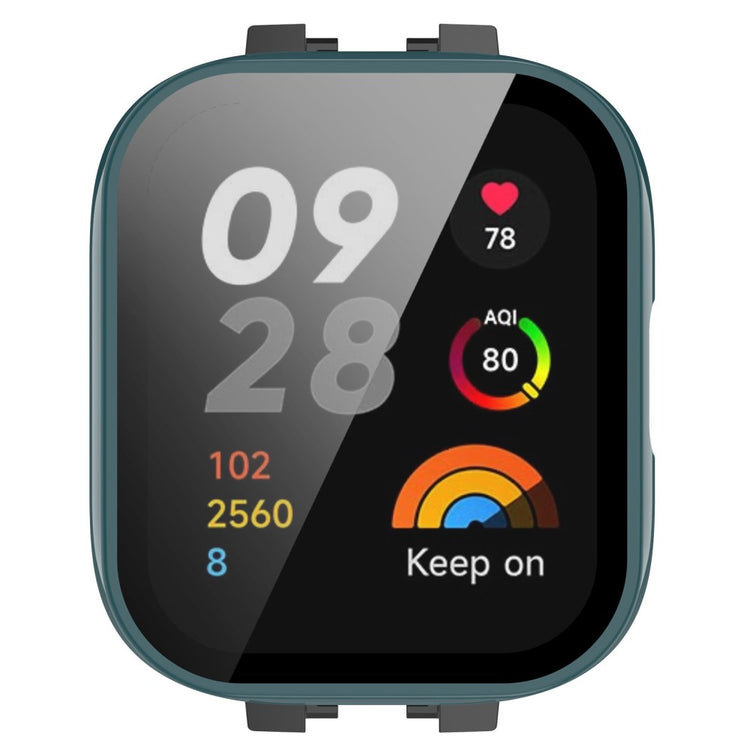 Meget Fint Xiaomi Redmi Band 3 Cover med Skærmbeskytter i Plastik og Hærdet Glas - Grøn#serie_3
