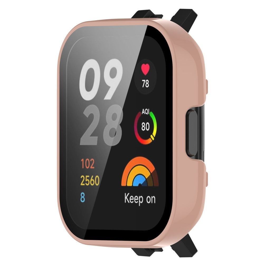 Meget Fint Xiaomi Redmi Band 3 Cover med Skærmbeskytter i Plastik og Hærdet Glas - Pink#serie_6