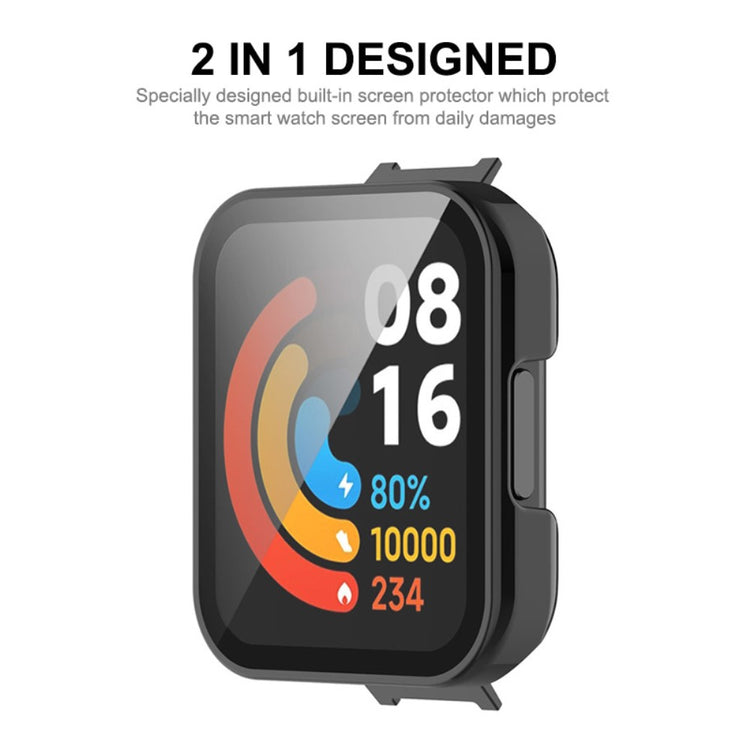 Meget Fed Cover med Skærmbeskytter i Plastik og Hærdet Glas passer til Xiaomi Redmi Band 3 - Sort#serie_1