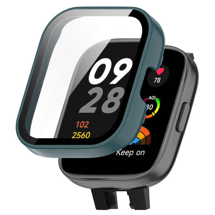 Meget Fed Cover med Skærmbeskytter i Plastik og Hærdet Glas passer til Xiaomi Redmi Band 3 - Grøn#serie_3
