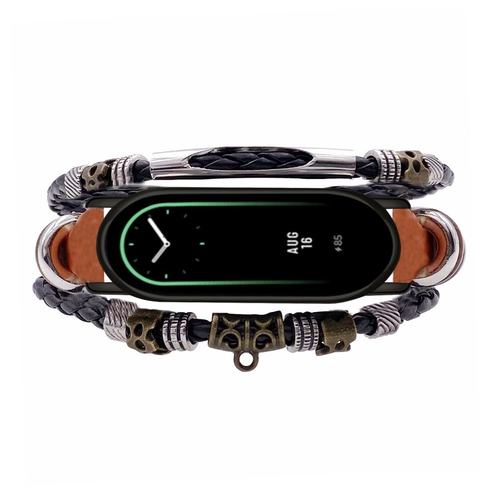 Vildt Fantastisk Metal Og Plastik Rem passer til Xiaomi Smart Band 8 - Brun#serie_2